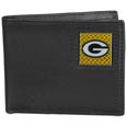 Green Bay Packers Gridiron Leather Bi-fold Wallet Packaged in Gift Box